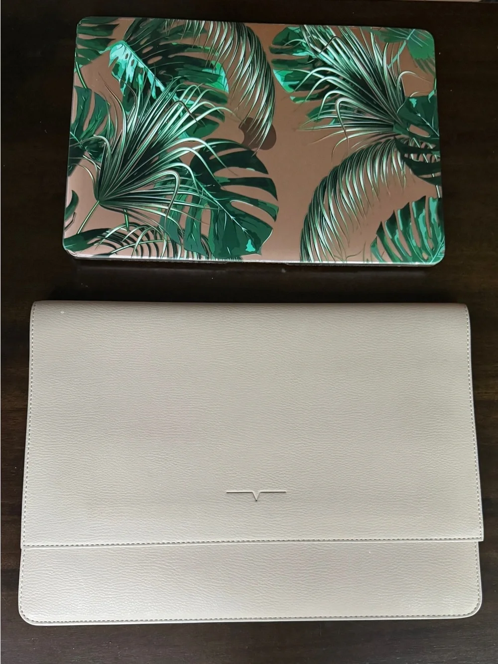 Leather Tablet Laptop Cover in Cream